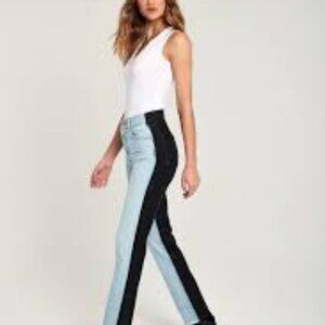 NWT Revice Ex Boyfriend Colorblock Black Coated Harlow Wash Jeans